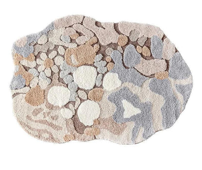 Modern Abstract Art Soft High-Quality Tufting Area Rug │ Irregular Design Fluffy Floor Bedroom Carpet - Besontique Home