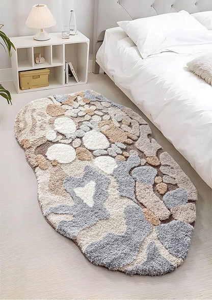 Modern Abstract Art Soft High-Quality Tufting Area Rug │ Irregular Design Fluffy Floor Bedroom Carpet - Besontique Home