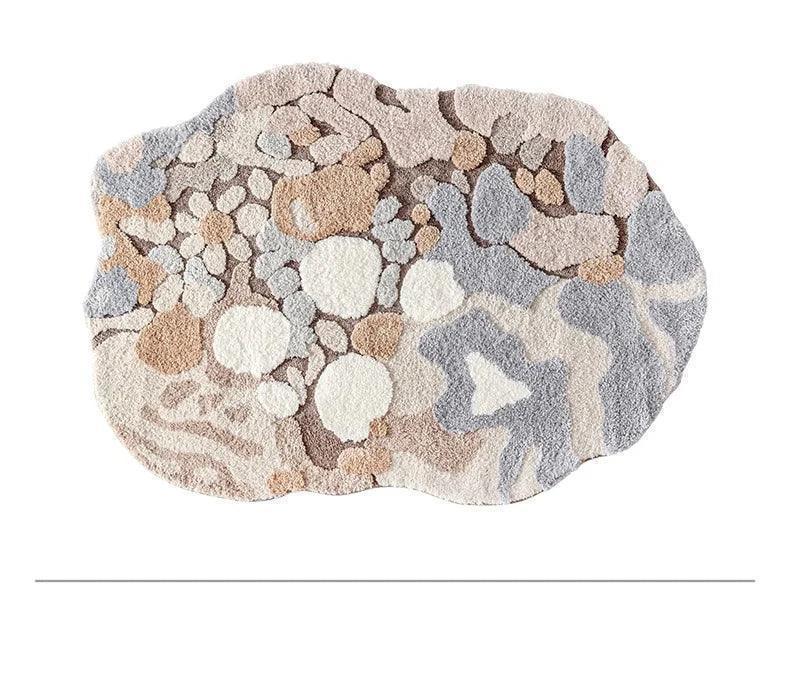 Modern Abstract Art Soft High-Quality Tufting Area Rug │ Irregular Design Fluffy Floor Bedroom Carpet - Besontique Home