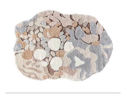 Modern Abstract Art Soft High-Quality Tufting Area Rug │ Irregular Design Fluffy Floor Bedroom Carpet - Besontique Home