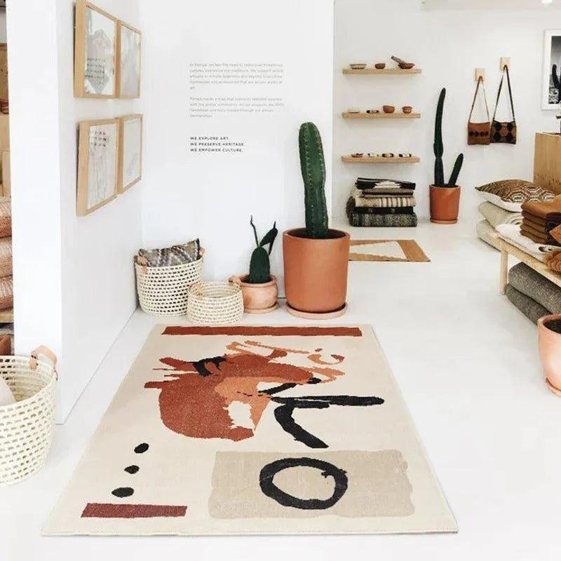 Modern Abstract Pattern Design Plush Large Carpet │ Minimalist Decorative Living Room Bedroom Mat Rug - Besontique Home