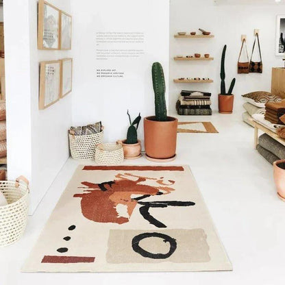 Modern Abstract Pattern Design Plush Large Carpet │ Minimalist Decorative Living Room Bedroom Mat Rug - Besontique Home