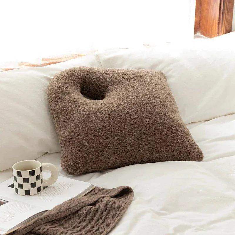 Modern Abstract Throw Pillows │ Neutral Solid Color Wool Decorative Cushion - Besontique Home