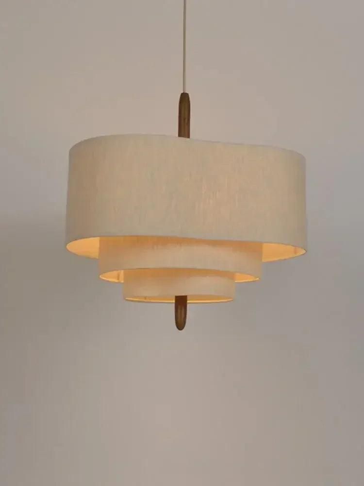 Modern Art Deco Linen Fabric Pendant Ceiling Light │ Japandi Chandelier Hanging Lamp - Besontique Home