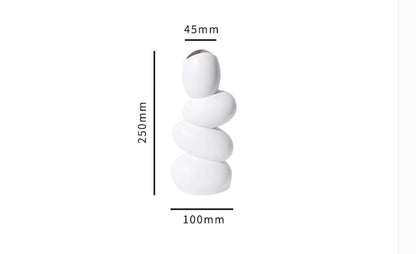 Modern Art Sculpture Egg Shape Vase │ Minimal White Decorative Pot - Besontique Home