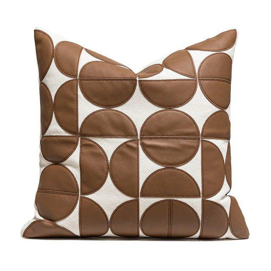 Modern Artificial Leather Cushion Cover │ Geometric Decorative Pillow Cases - Besontique