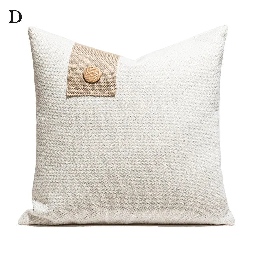 Modern Artificial Leather Cushion Cover │ Geometric Decorative Pillow Cases - Besontique Home