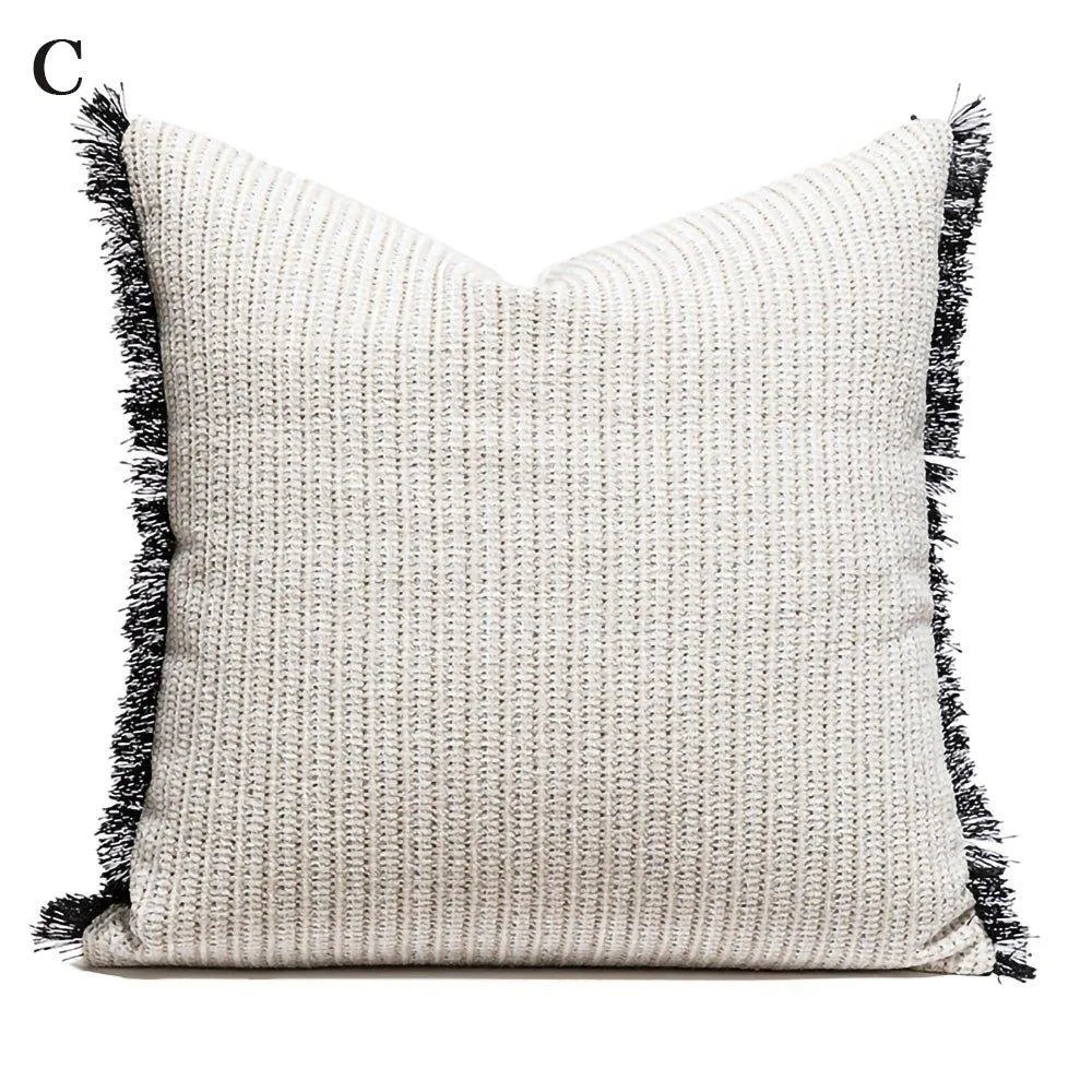 Modern Artificial Leather Cushion Cover │ Geometric Decorative Pillow Cases - Besontique Home