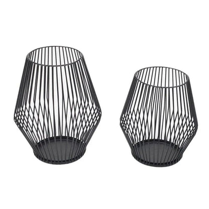 Modern Black Metal Willow Tea Light Candle Holder │ Pillar Candlestick Holder - Besontique Home