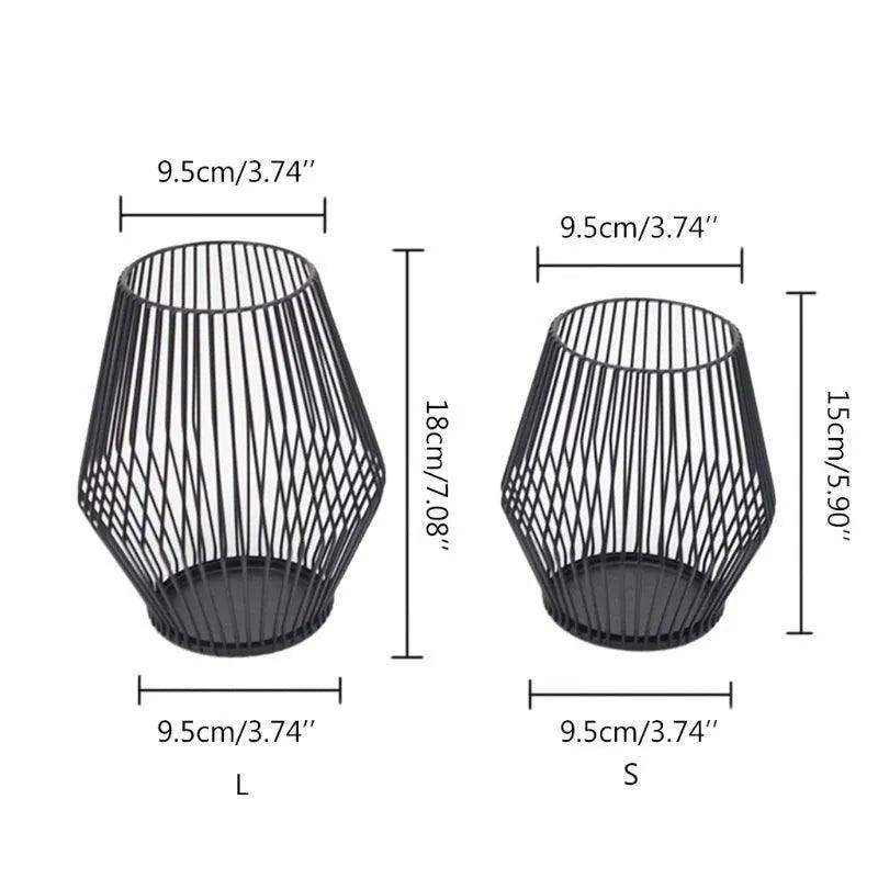 Modern Black Metal Willow Tea Light Candle Holder │ Pillar Candlestick Holder - Besontique Home