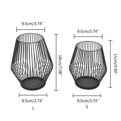 Modern Black Metal Willow Tea Light Candle Holder │ Pillar Candlestick Holder - Besontique Home