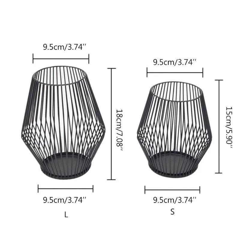 Modern Black Metal Willow Tea Light Candle Holder │ Pillar Candlestick Holder - Besontique Home