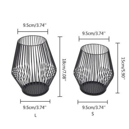 Modern Black Metal Willow Tea Light Candle Holder │ Pillar Candlestick Holder - Besontique Home
