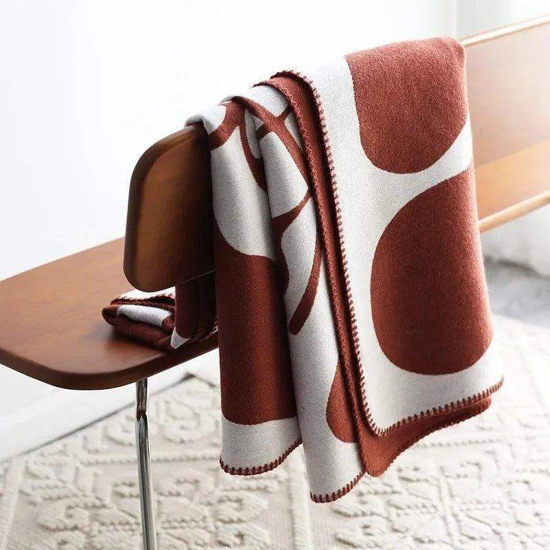 Modern Bohemian Abstract Throw Blanket │ Nordic Stylish Bedspread - Besontique Home