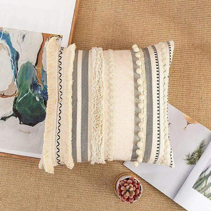 Modern Bohemian Lace Cushion Cover │ Moroccan Tufted Decorative Pillowcase │ For Bed Sofa Couch Living Room - Besontique Home