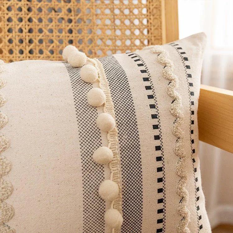 Modern Bohemian Lace Cushion Cover │ Moroccan Tufted Decorative Pillowcase │ For Bed Sofa Couch Living Room - Besontique Home
