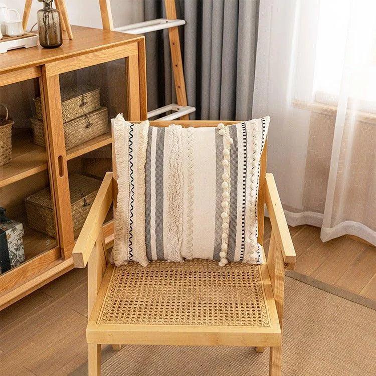 Modern Bohemian Lace Cushion Cover │ Moroccan Tufted Decorative Pillowcase │ For Bed Sofa Couch Living Room - Besontique Home