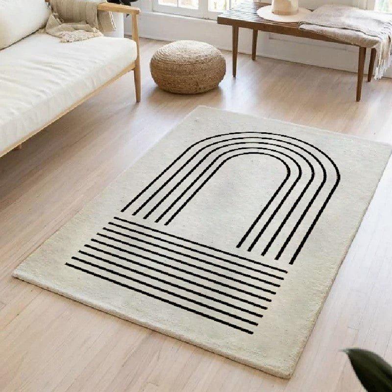 Modern Boho Line Art Carpet │ Geometric Abstract Luxury Soft Rugs │ For Living Room Bedroom Decor - Besontique