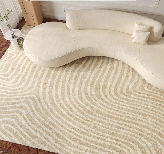 Modern Boho Line Carpet │ Neutral Tone Beige Rugs │ for Bedroom Living Room decoration - Besontique Home