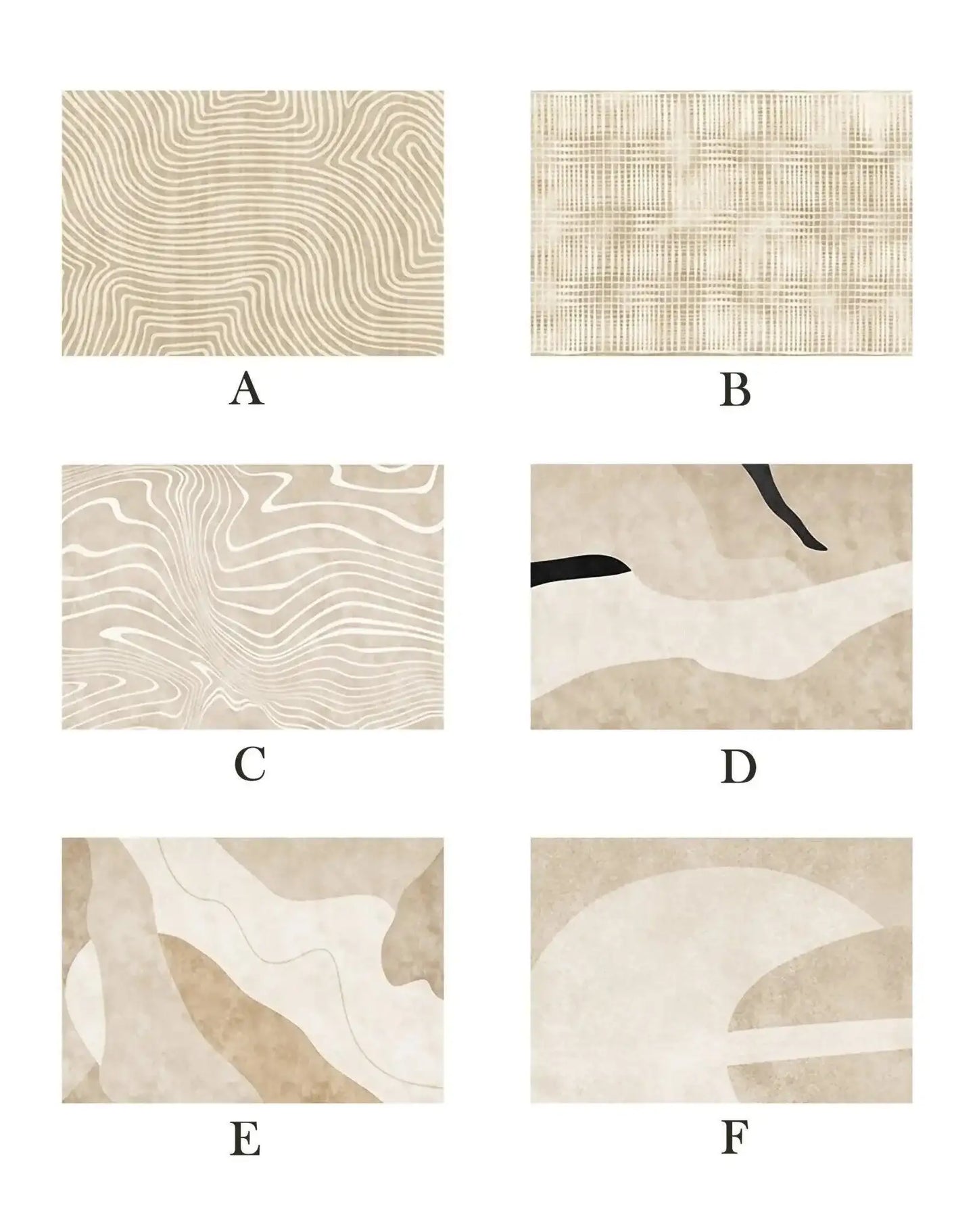 Modern Boho Line Carpet │ Neutral Tone Beige Rugs │ for Bedroom Living Room decoration - Besontique Home