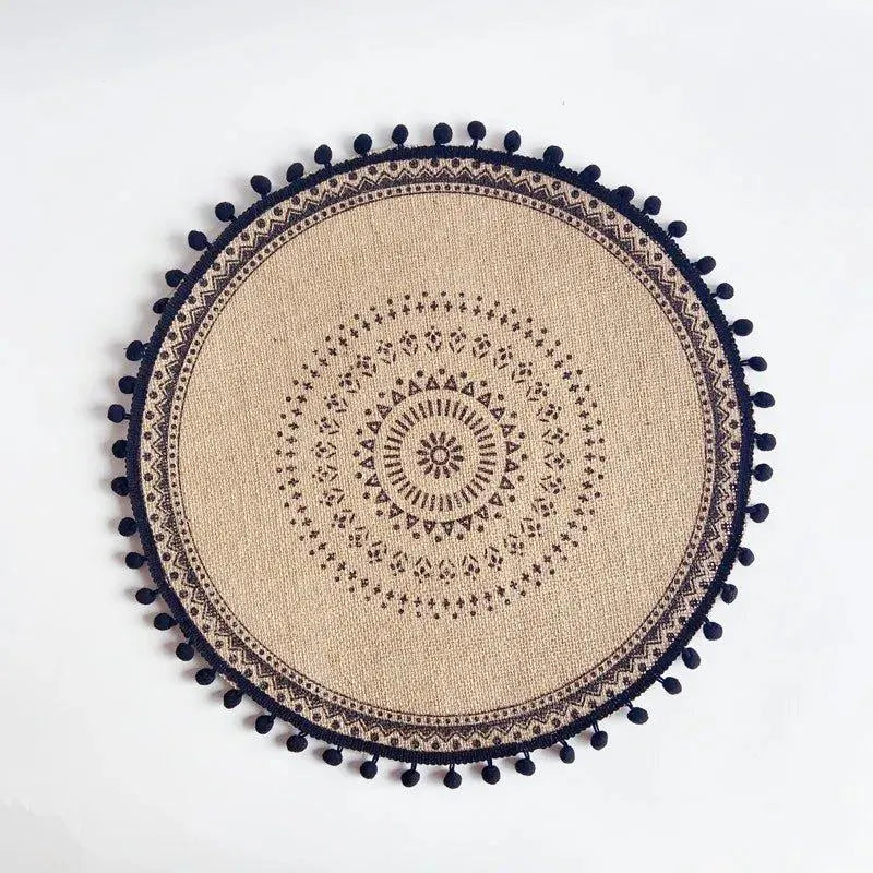 Modern Boho Round Table Placemat │ Jute Woven Table Accessories Mat For Dining Room │ Kitchenware Tableware - Besontique Home