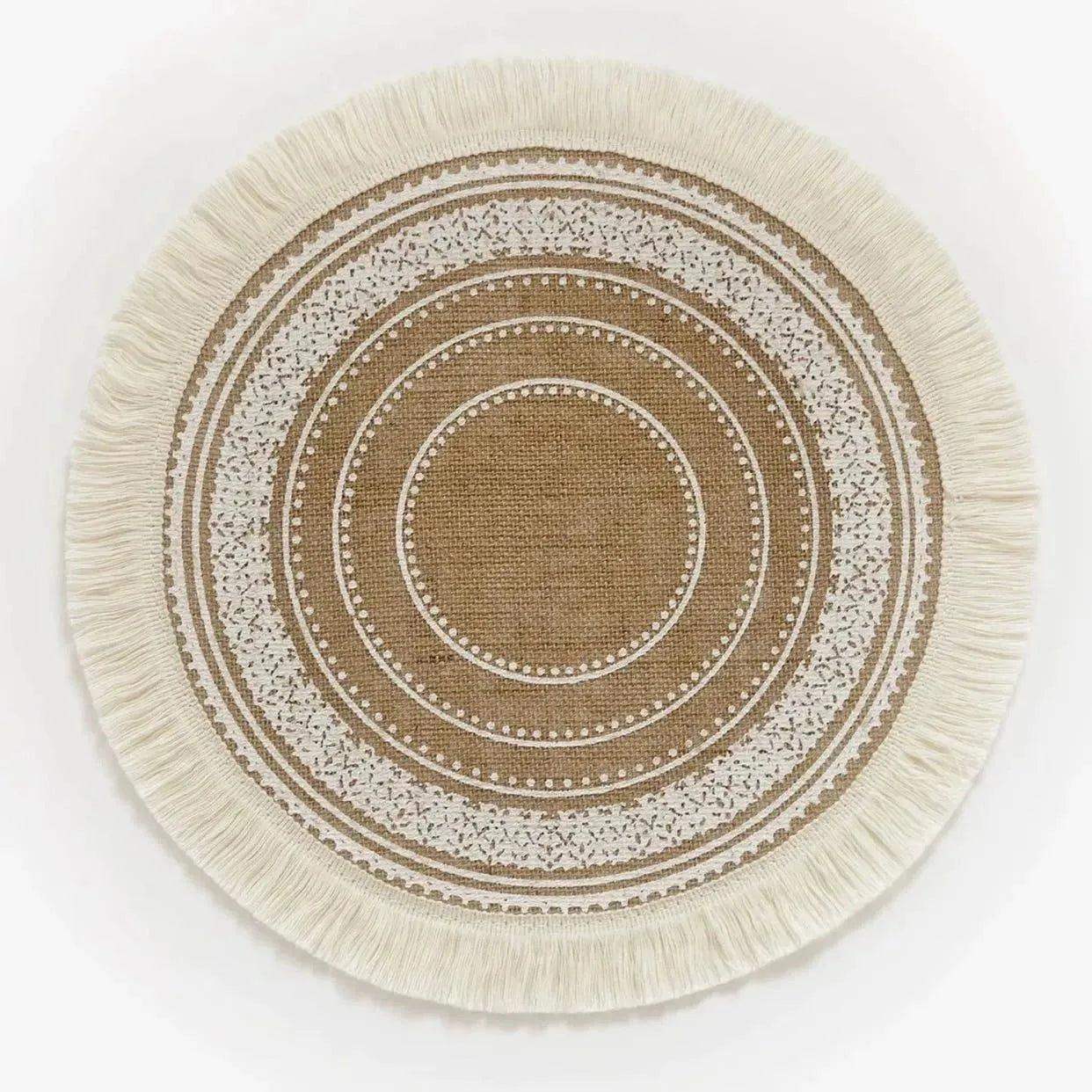 Modern Boho Round Table Placemat with Tassel │ Jute Woven Table Accessories Mats For Dining Room │ Kitchenware Tableware - Besontique Home