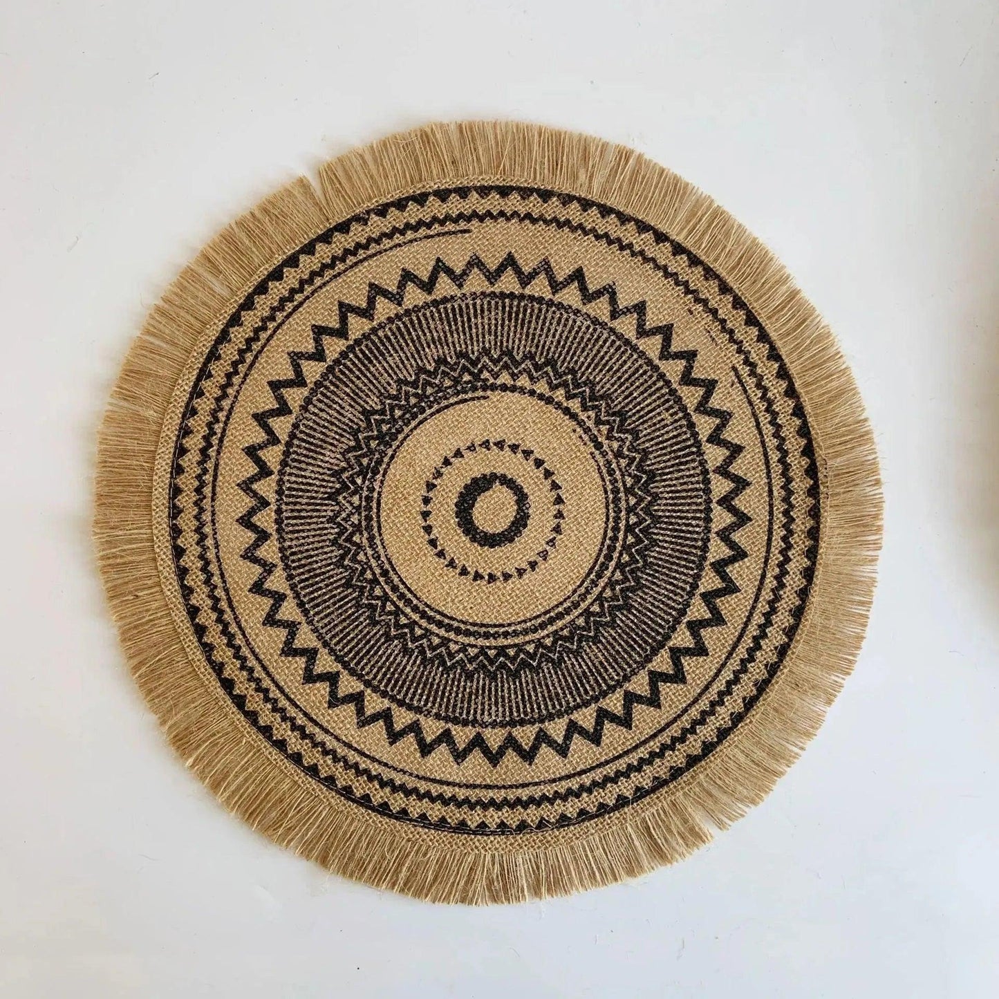 Modern Boho Round Table Placemat with Tassel │ Jute Woven Table Accessories Mats For Dining Room │ Kitchenware Tableware - Besontique Home
