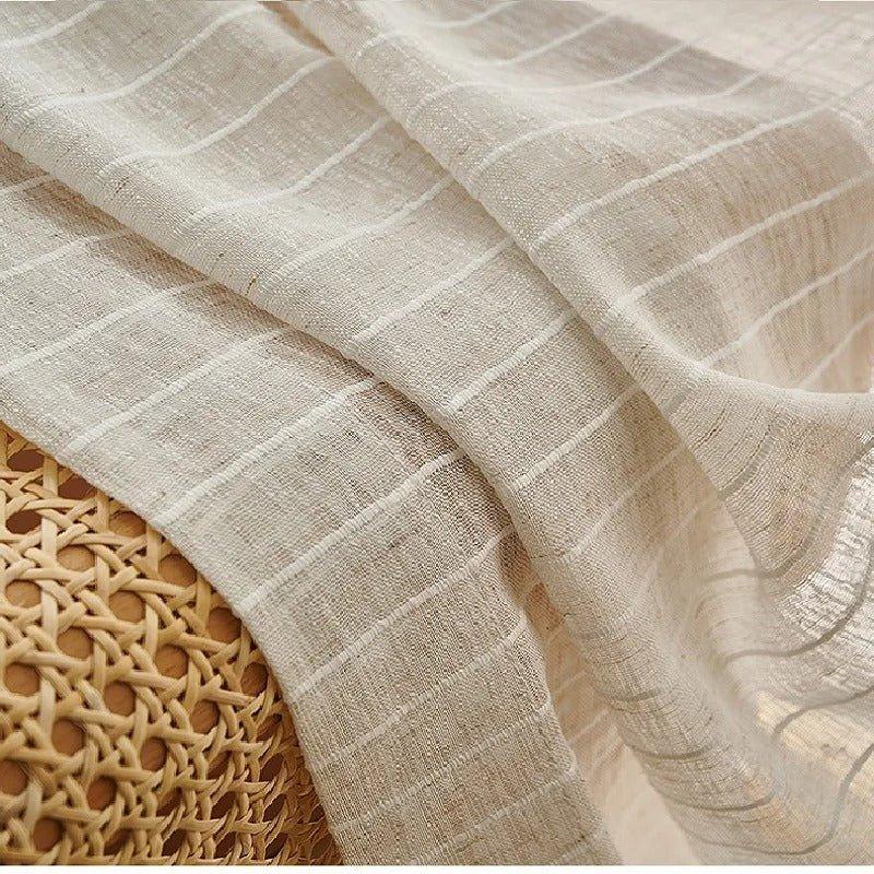 Modern Boho Style Yarn Linen Stripe Curtain - Besontique