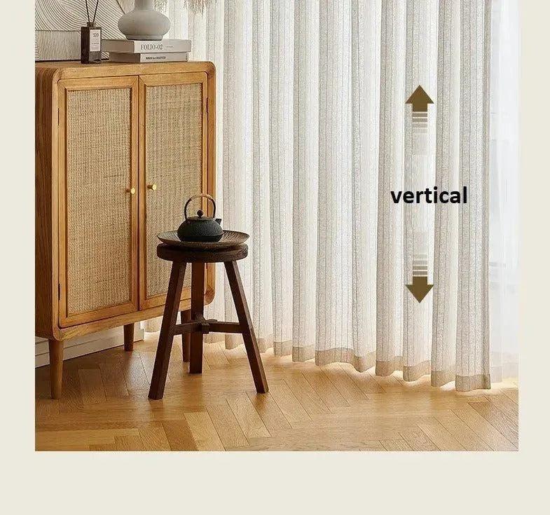 Modern Boho Style Yarn Linen Stripe Curtain - Besontique Home
