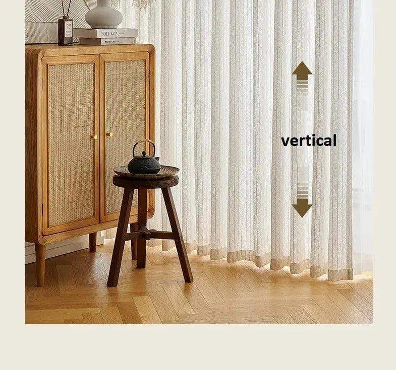 Modern Boho Style Yarn Linen Stripe Curtain - Besontique Home