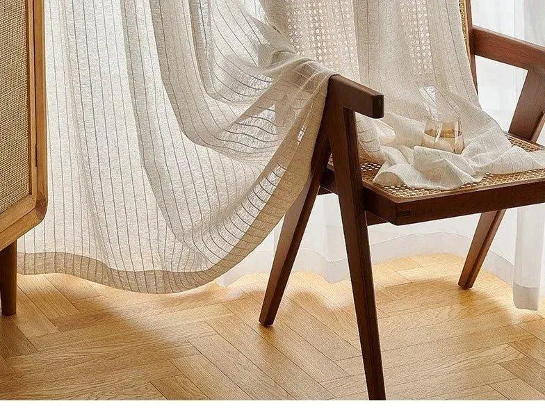 Modern Boho Style Yarn Linen Stripe Curtain - Besontique Home