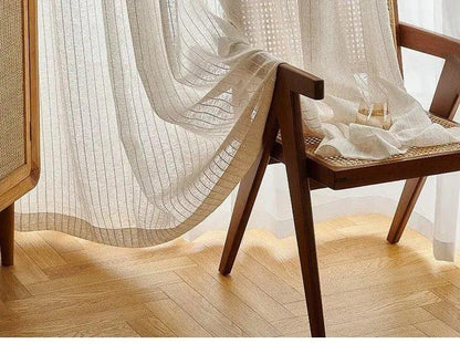 Modern Boho Style Yarn Linen Stripe Curtain - Besontique Home