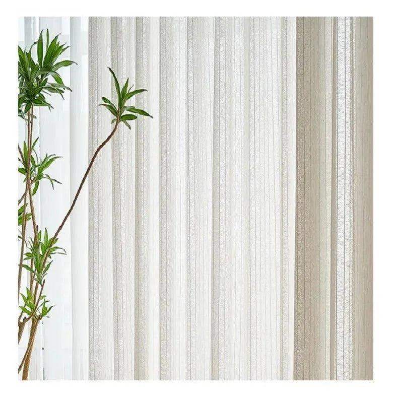 Modern Boho Style Yarn Linen Stripe Curtain - Besontique Home
