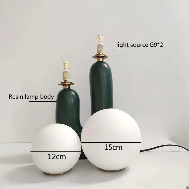 Modern Double Frosted Glass Balls Table Lamp │ Nordic Creative LED Desk Light - Besontique Home
