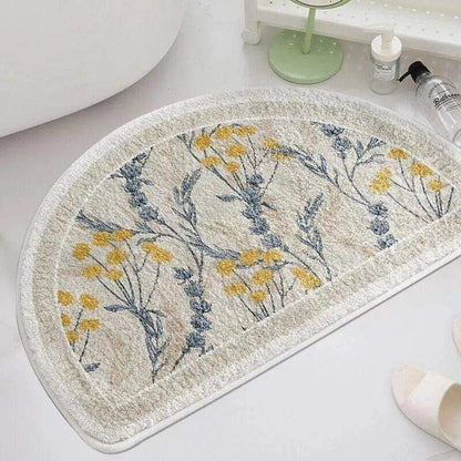 Modern Floral Bedside Decorative Rug │ Anti-slip Absorbent Bathroom Mat - Besontique Home