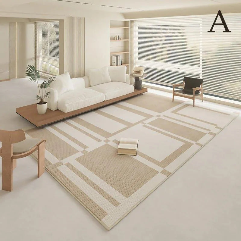 Modern Geometric Light Color Home Carpet │ Minimal Decor Bedside Luxury Rug - Besontique