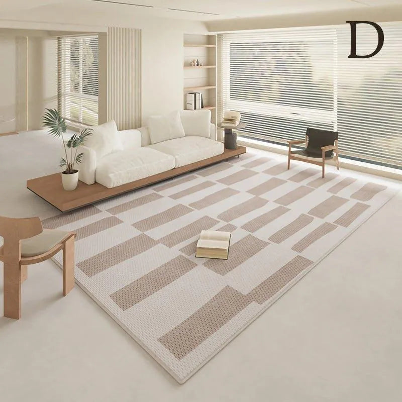 Modern Geometric Light Color Home Carpet │ Minimal Decor Bedside Luxury Rug - Besontique