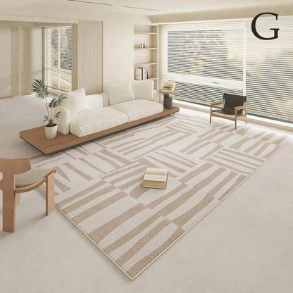 Modern Geometric Light Color Home Carpet │ Minimal Decor Bedside Luxury Rug - Besontique Home