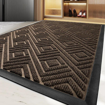 Modern Geometric Pattern PVC Door Mat │ Solid Color Anti-slip Entrance Floor Rug Mat - Besontique Home