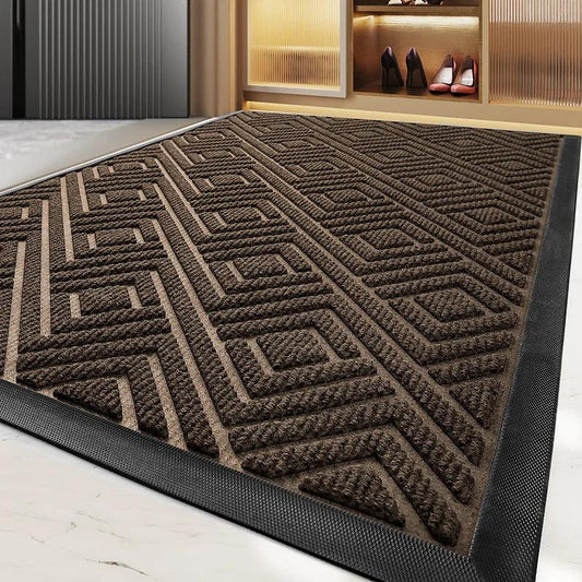 Modern Geometric Pattern PVC Door Mat │ Solid Color Anti-slip Entrance Floor Rug Mat - Besontique Home
