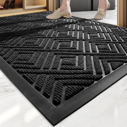 Modern Geometric Pattern PVC Door Mat │ Solid Color Anti-slip Entrance Floor Rug Mat - Besontique Home