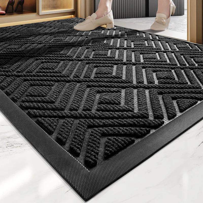 Modern Geometric Pattern PVC Door Mat │ Solid Color Anti-slip Entrance Floor Rug Mat - Besontique Home
