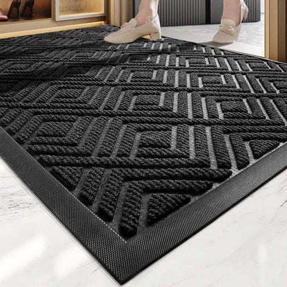 Modern Geometric Pattern PVC Door Mat │ Solid Color Anti-slip Entrance Floor Rug Mat - Besontique Home