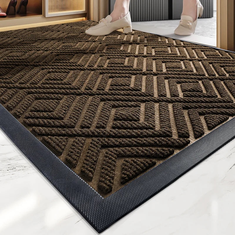 Modern Geometric Pattern PVC Door Mat │ Solid Color Anti-slip Entrance Floor Rug Mat - Besontique Home