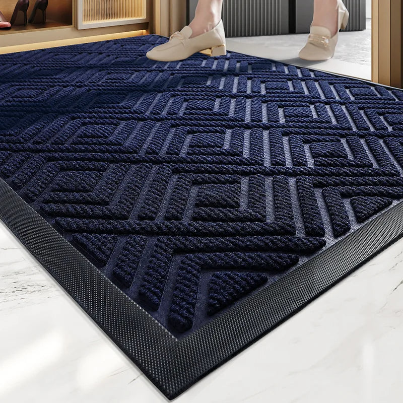 Modern Geometric Pattern PVC Door Mat │ Solid Color Anti-slip Entrance Floor Rug Mat - Besontique Home