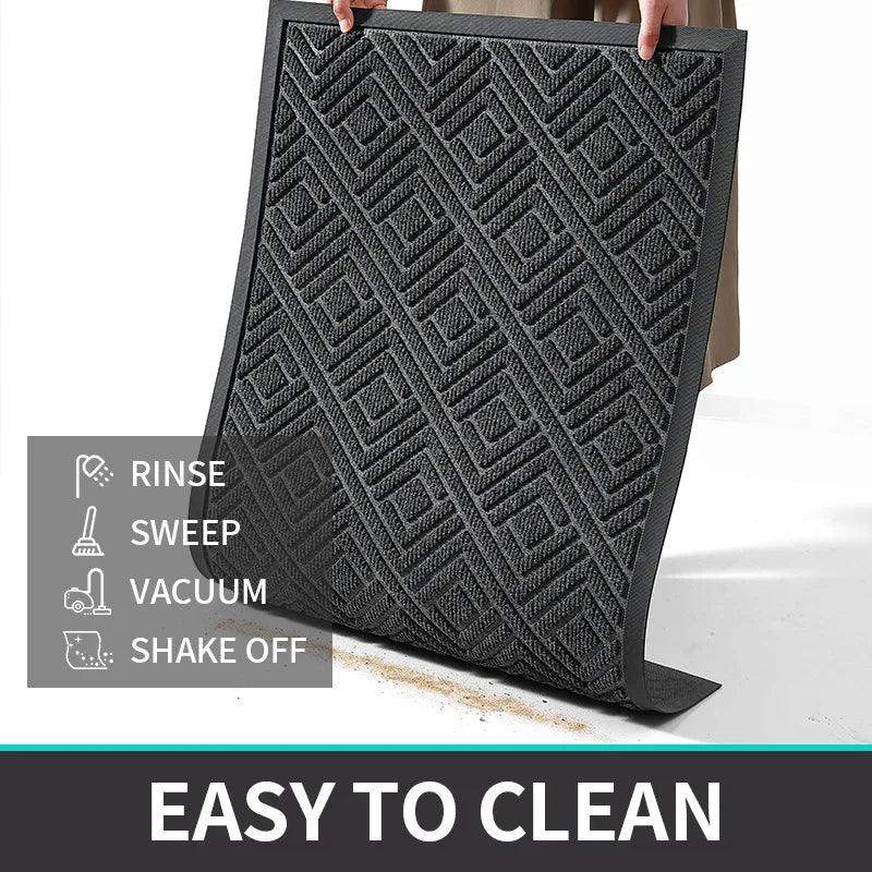 Modern Geometric Pattern PVC Door Mat │ Solid Color Anti-slip Entrance Floor Rug Mat - Besontique Home