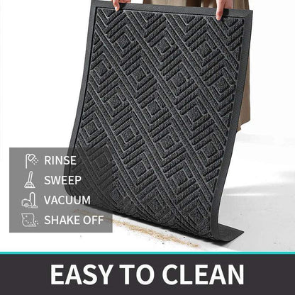 Modern Geometric Pattern PVC Door Mat │ Solid Color Anti-slip Entrance Floor Rug Mat - Besontique Home