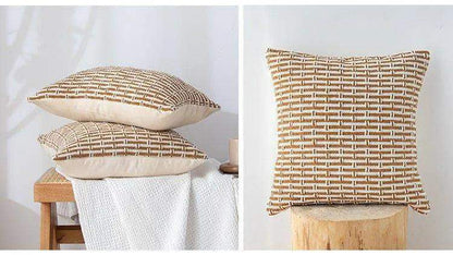Modern Handmade Woven Cushion Cover │ Geometric Pattern Pillowcase │ For Bed Sofa Couch Living Room - Besontique Home