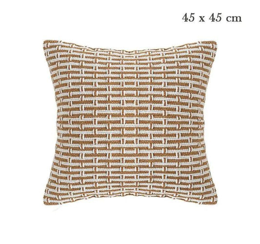 Modern Handmade Woven Cushion Cover │ Geometric Pattern Pillowcase │ For Bed Sofa Couch Living Room - Besontique Home