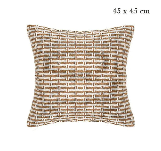 Modern Handmade Woven Cushion Cover │ Geometric Pattern Pillowcase │ For Bed Sofa Couch Living Room - Besontique Home